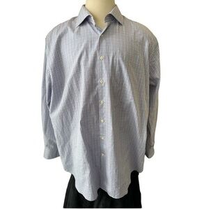 PETER MILLAR Plaid Pink Blue Cotton Button Down Shirt Size‎ XXL